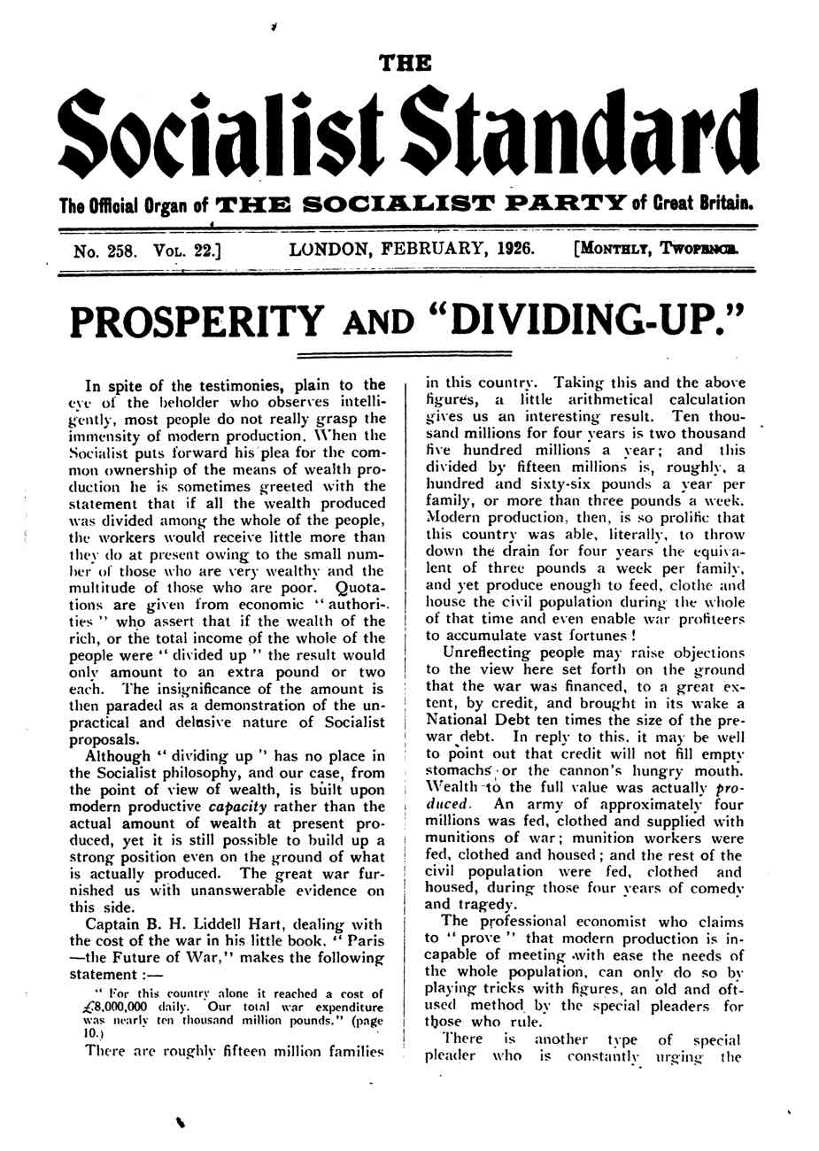 No. 258 February 1926* – worldsocialism.org/spgb