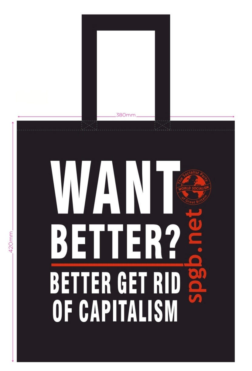 Socialist Party custom printed cotton bags - Want Better