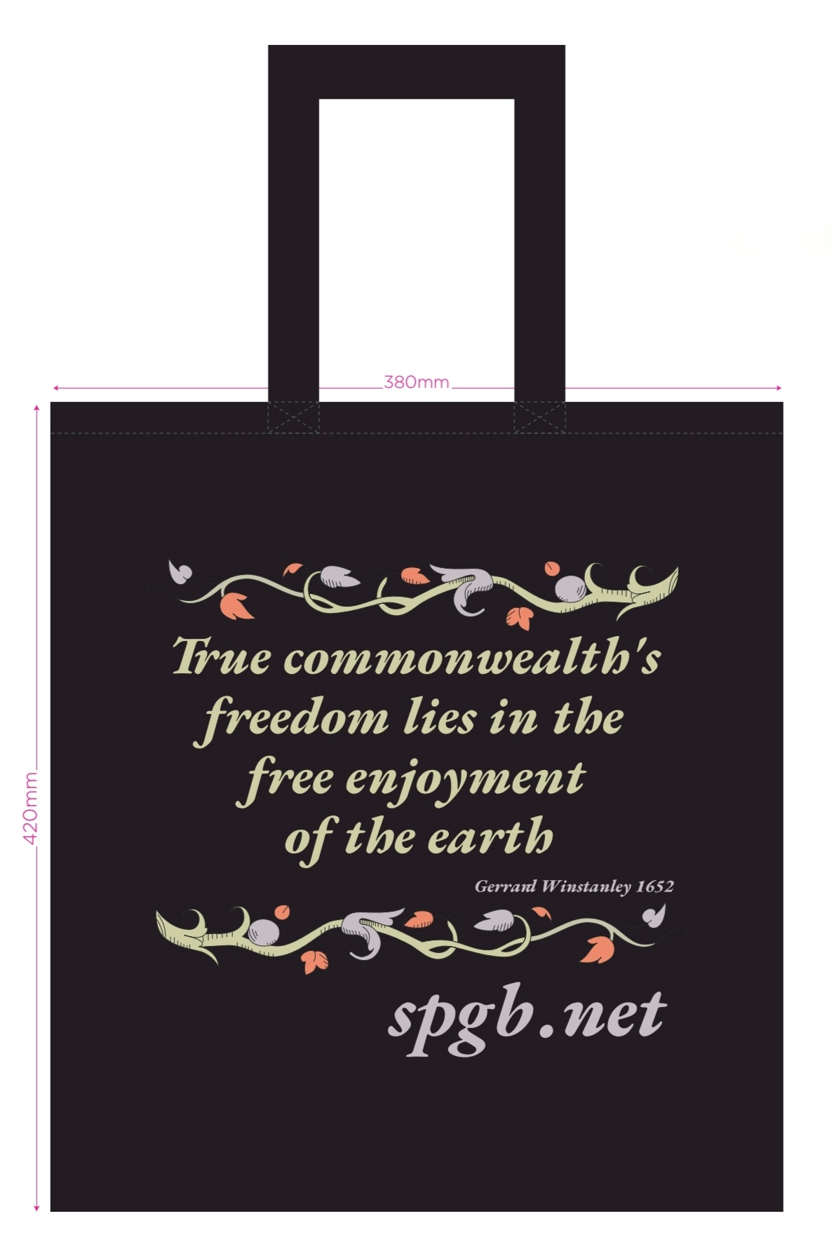 Socialist Party custom printed cotton bags - Winstanley