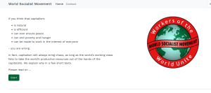 Screen shot of new worldsocialist.org website